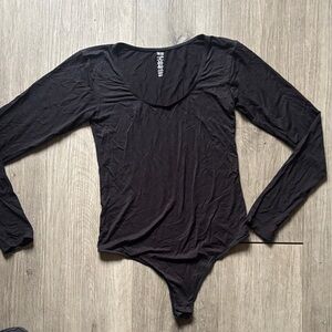 Elegant Black Long Sleeve Bodysuit